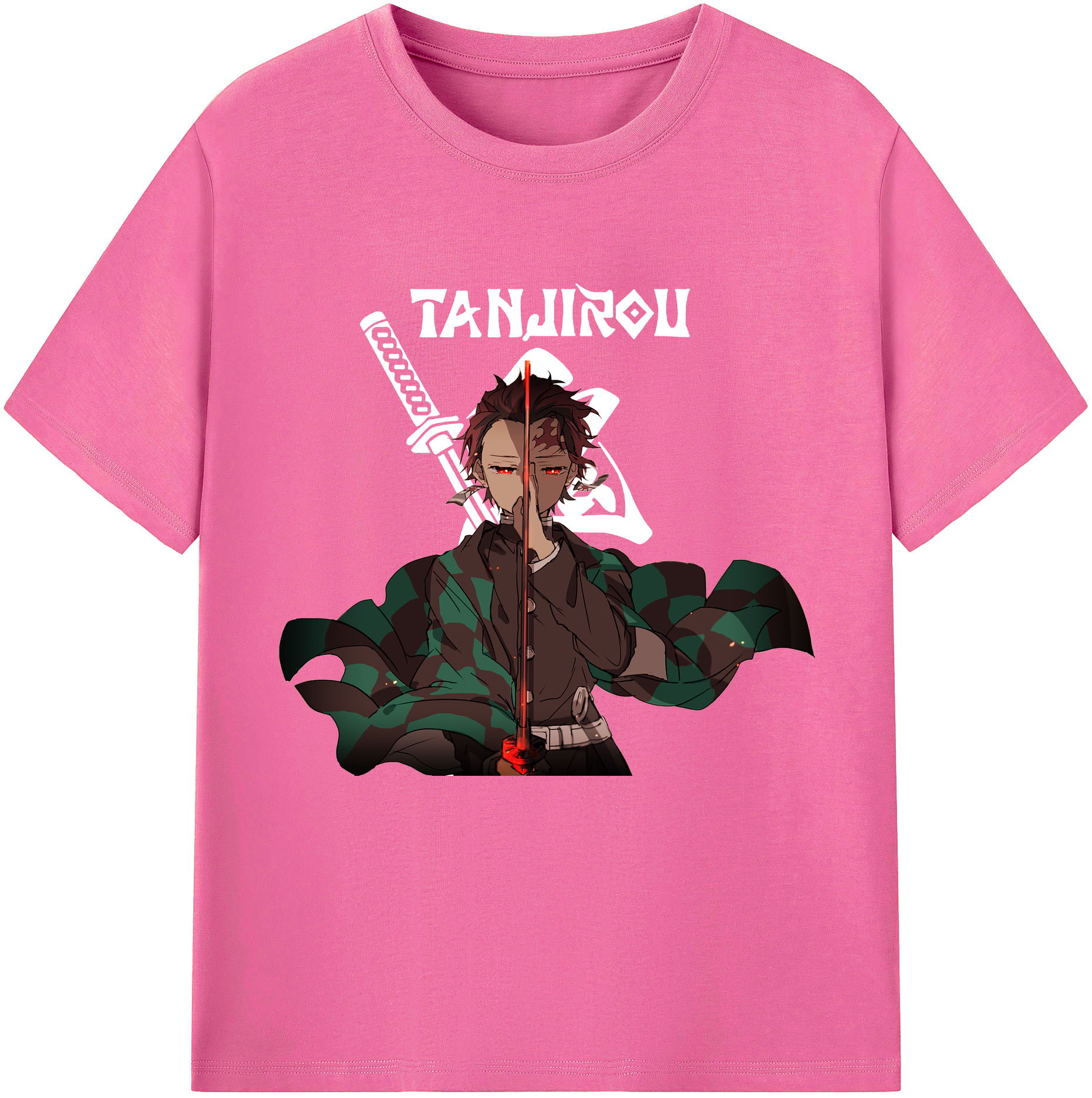 （画像用） 鬼滅の刃 竈門 炭治郎／かまど たんじろう Kamado Tanjirou レディースカジュアルプリントTシャツ（綿100％）